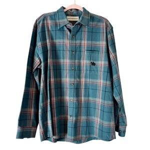 Bit & Bridle‎ Blue Plaid Button Down Size Large